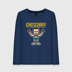 Лонгслив хлопковый женский Chef Curry, цвет: тёмно-синий