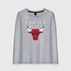 Лонгслив хлопковый женский CHICAGO BULLS, цвет: меланж