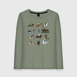 Женский лонгслив Конный виды спорта