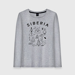 Лонгслив хлопковый женский Siberia, цвет: меланж