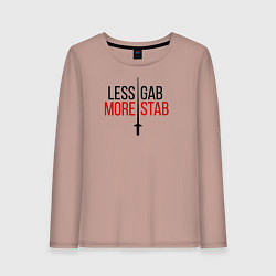 Лонгслив хлопковый женский Less Gab, More Stab, цвет: пыльно-розовый