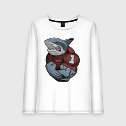 Лонгслив хлопковый женский Shark, цвет: белый