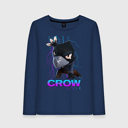 Лонгслив хлопковый женский Brawl Stars CROW, цвет: тёмно-синий