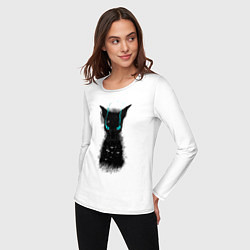 Лонгслив хлопковый женский Dark Cat, цвет: белый — фото 2