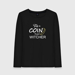 Лонгслив хлопковый женский Toss a coin to your Witcher, цвет: черный