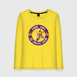 Лонгслив хлопковый женский Lakers - LeBron James, цвет: желтый