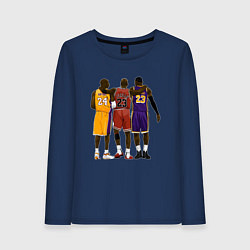 Лонгслив хлопковый женский Kobe, Michael, LeBron, цвет: тёмно-синий