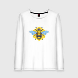 Лонгслив хлопковый женский Будь шмелее, цвет: белый