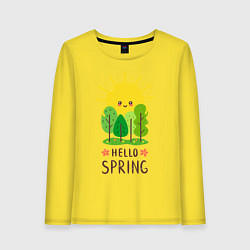Лонгслив хлопковый женский Hello Spring, цвет: желтый