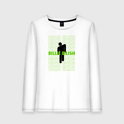 Лонгслив хлопковый женский BILLIE EILISH logo, цвет: белый