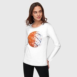 Лонгслив хлопковый женский BasketBall, цвет: белый — фото 2