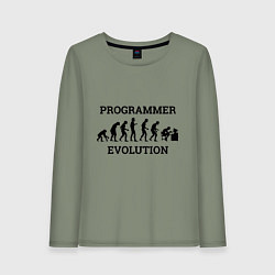 Женский лонгслив Эволюция программиста