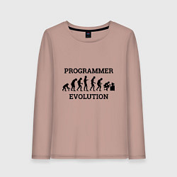 Женский лонгслив Эволюция программиста