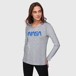 Лонгслив хлопковый женский NASA, цвет: меланж — фото 2