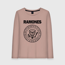 Лонгслив хлопковый женский RAMONES, цвет: пыльно-розовый