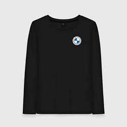 Лонгслив хлопковый женский BMW LOGO 2020, цвет: черный