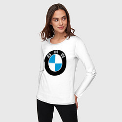 Лонгслив хлопковый женский BMW, цвет: белый — фото 2