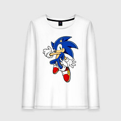 Лонгслив хлопковый женский Sonic, цвет: белый