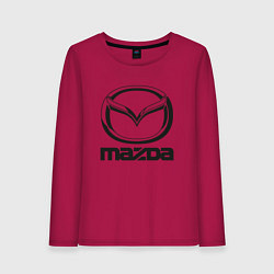 Лонгслив хлопковый женский MAZDA LOGO, цвет: маджента