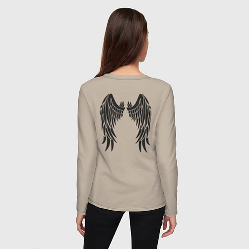 Женский лонгслив Крылья тату / Миндальный – фото 4