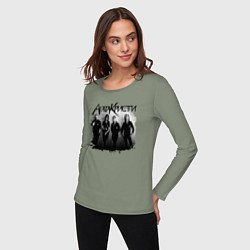 Лонгслив хлопковый женский Агата Кристи, цвет: авокадо — фото 2