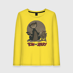 Лонгслив хлопковый женский Tom & Jerry, цвет: желтый