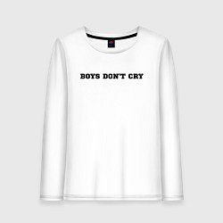 Лонгслив хлопковый женский BOYS DON'T CRY, цвет: белый