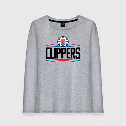 Лонгслив хлопковый женский Los Angeles Clippers 1, цвет: меланж