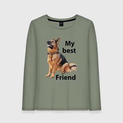 Лонгслив хлопковый женский Овчарка, цвет: авокадо