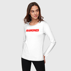 Лонгслив хлопковый женский RAMONES, цвет: белый — фото 2