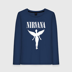 Лонгслив хлопковый женский NIRVANA, цвет: тёмно-синий