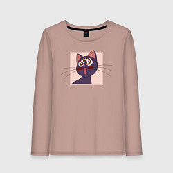 Лонгслив хлопковый женский Luna, Sailor Moon, цвет: пыльно-розовый