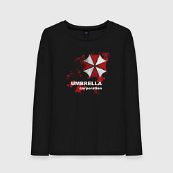 Лонгслив хлопковый женский Umbrella, цвет: черный
