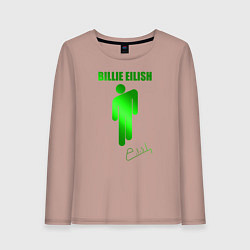 Лонгслив хлопковый женский Billie Eilish автограф, цвет: пыльно-розовый