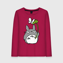 Женский лонгслив Totoro и бабочка