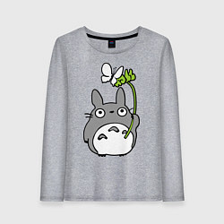 Женский лонгслив Totoro и бабочка