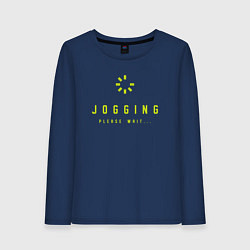 Лонгслив хлопковый женский Jogging, цвет: тёмно-синий