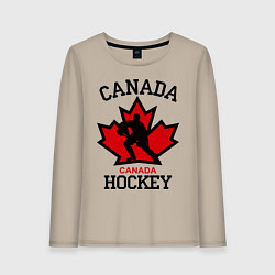 Лонгслив хлопковый женский Canada Hockey, цвет: миндальный