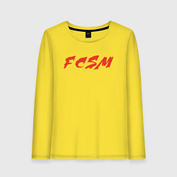 Лонгслив хлопковый женский FCSM, цвет: желтый