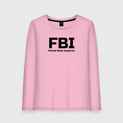Лонгслив хлопковый женский ФБР,Инспектор женского тела, цвет: светло-розовый