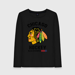 Лонгслив хлопковый женский CHICAGO BLACKHAWKS NHL, цвет: черный