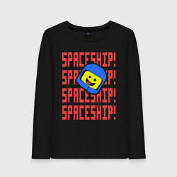 Лонгслив хлопковый женский Spaceship, цвет: черный
