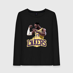 Лонгслив хлопковый женский LeBron - Lakers, цвет: черный