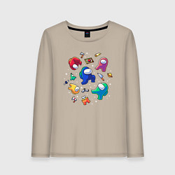 Лонгслив хлопковый женский Among Us, цвет: миндальный