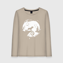 Женский лонгслив Полнолуние Французский бульдог