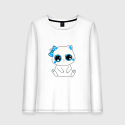 Женский лонгслив Котенок с бантом