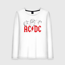 Лонгслив хлопковый женский ACDC, цвет: белый