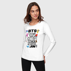 Лонгслив хлопковый женский BTS BT21, цвет: белый — фото 2