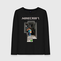 Лонгслив хлопковый женский Minecraft, цвет: черный