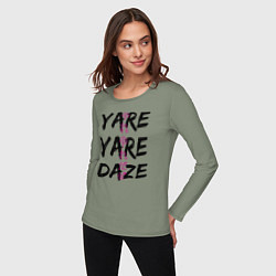 Лонгслив хлопковый женский YARE YARE DAZE, цвет: авокадо — фото 2